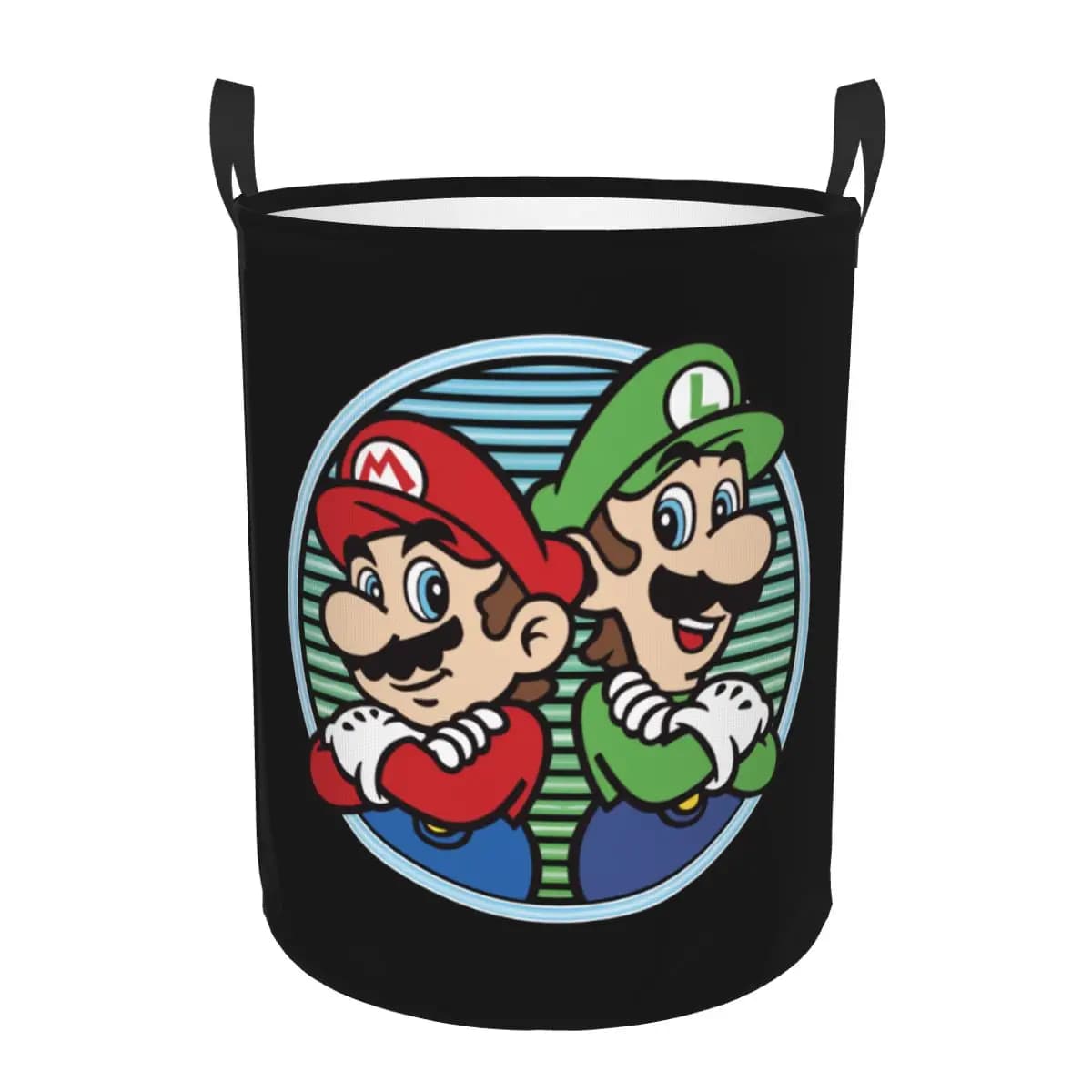 Personalized Waist Basket Theme Video Games M-Marioed, Foldable Mushroom Shape Container for Dresses and Toys