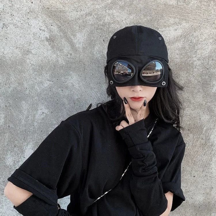 New Aviator Hat with Goggles Women Summer Personality Glasses Baseball Cap Unisex Sunglasses Male Cap Baseballcap Boys Cap