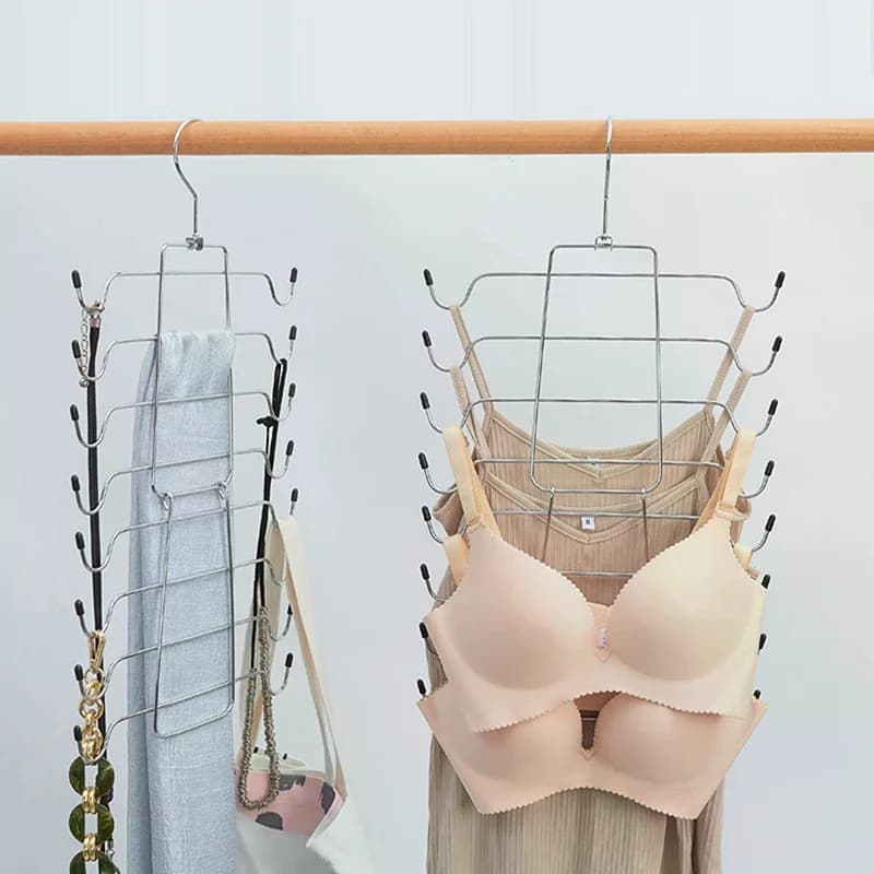 Appendiabiti Multistrato Pieghevole per Biancheria Intima, Reggiseni e Pantaloni, Senza Lasciare Segni, Multifunzione