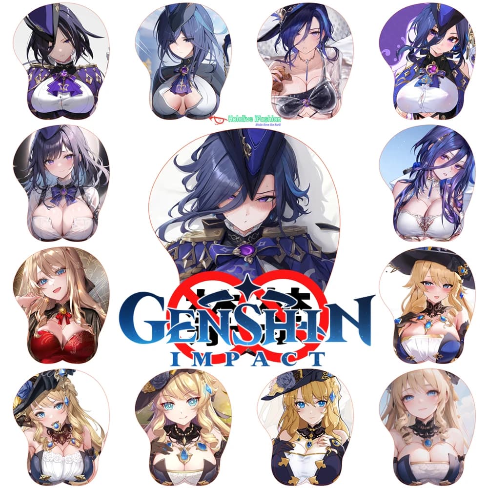 Clorinde Navia 3D Mousepad Genshin Impact Mano Poggiapolsi Mouse Pad Mousepad Seno in Silicone Oppai Morbido Mouse Zerbino Otaku Regalo
