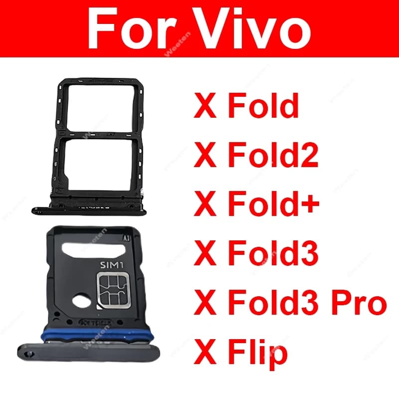 Vassoio della scheda SIM per Vivo X Fold Plus X Fold2 X Fold 3 Pro X Vassoio della scheda SIM Slot Supporto dell'adattatore della scheda Parti di riparazione di ricambio