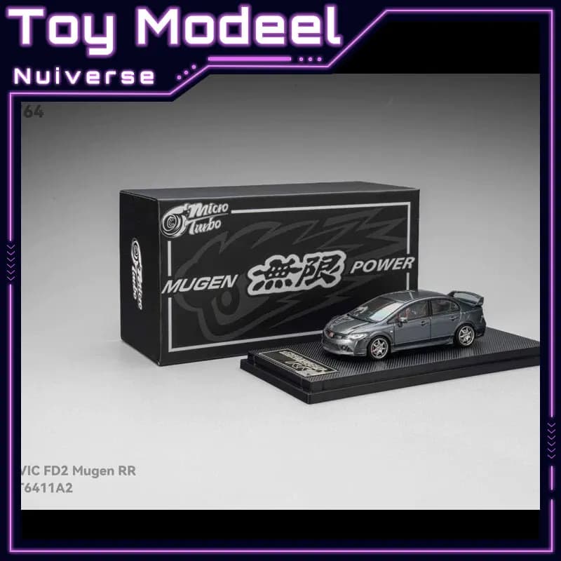 Micro Turbo 1:64 Honda Civic FD2 MUGEN RR Modellino Auto in Lega Pressofusa da Collezione, Regalo Perfetto per Appassionati di Auto