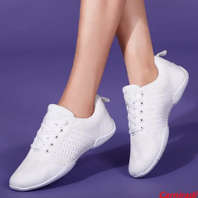 Flying Weave Breathable White Women Cheerleaders Dance Shoes Student Gymnastics Sneakers Girls Boys Training Cheerleading Shoes