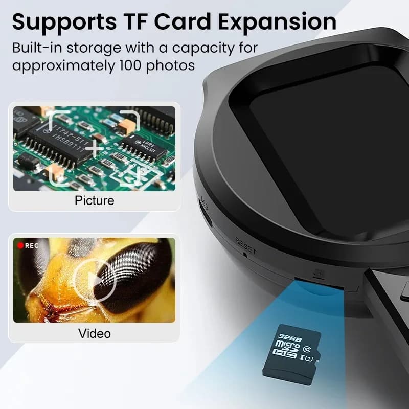 Lente d'Ingrandimento Digitale IPS 2.8'' HD 1080P 100X Portatile per Riparazione Elettronica e Gioielli