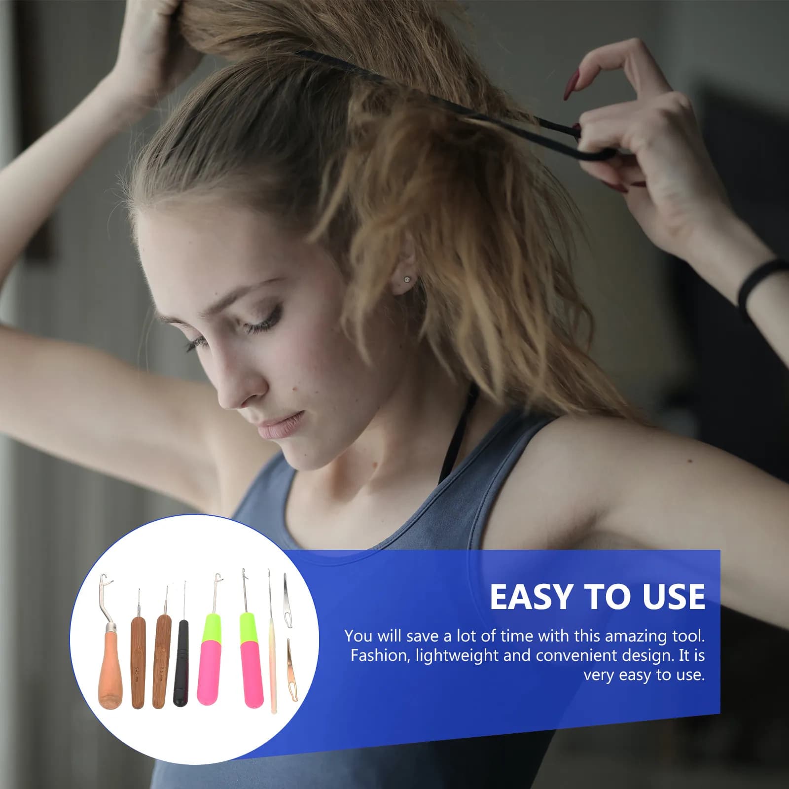 Set di Uncinetti per Dreadlocks Premium, Kit per Estensioni e Intrecciatura dei Capelli con Gancio a Incastro