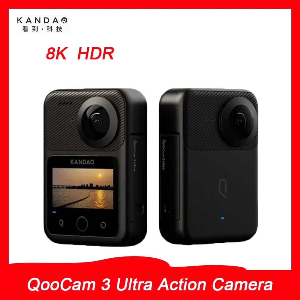 KanDao QooCam 3 Ultra 8K 360 Action Camera Sport Waterproof Double Sensor 1/1.7 "HDR Quick Opening Camera for Ultimate Vision