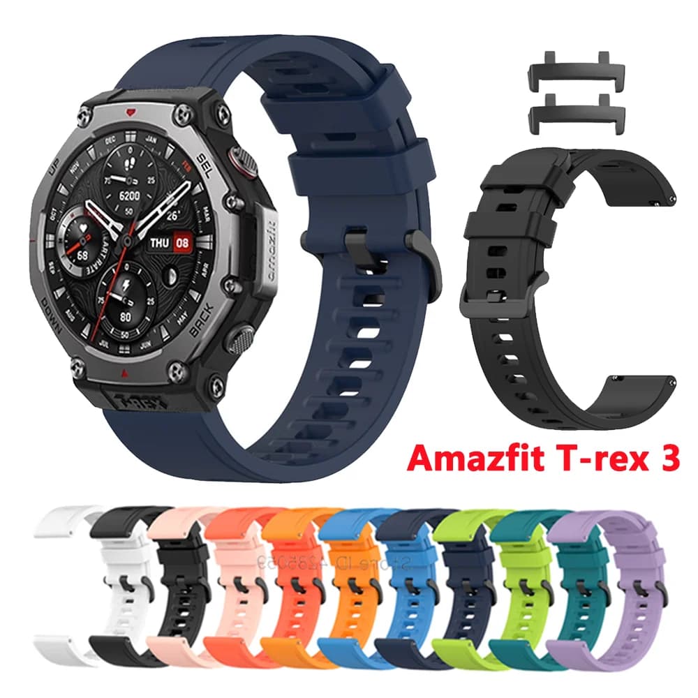 Cinturino in silicone per Amazfit T-rex 3 Smart Watch cinturino connettore cinturino sportivo per Huami Amazfit T-rex 3 accessori braccialetto