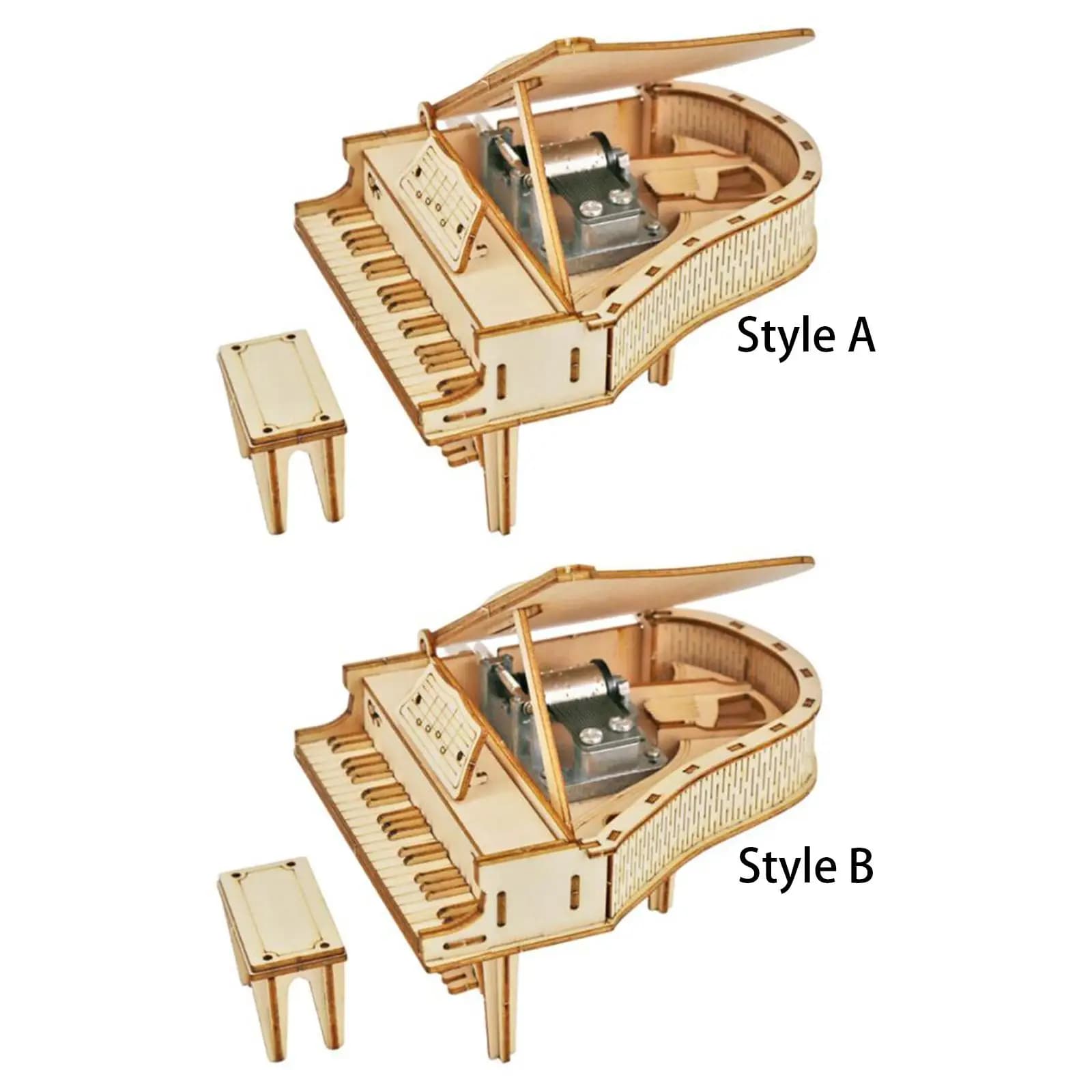 Giocattolo fai da te Carillon per pianoforte Puzzle 3D per adulti, Kit fai da te per costruzioni artigianali Puzzle in legno Giocattolo di assemblaggio per bambini Adolescenti Regali di Natale