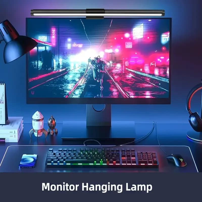 Computer Monitor Light Bar RGB Screen Ambient Hanging Light Stepless Dimming Rhythm Gaming Room LED Desk Lamp for Study