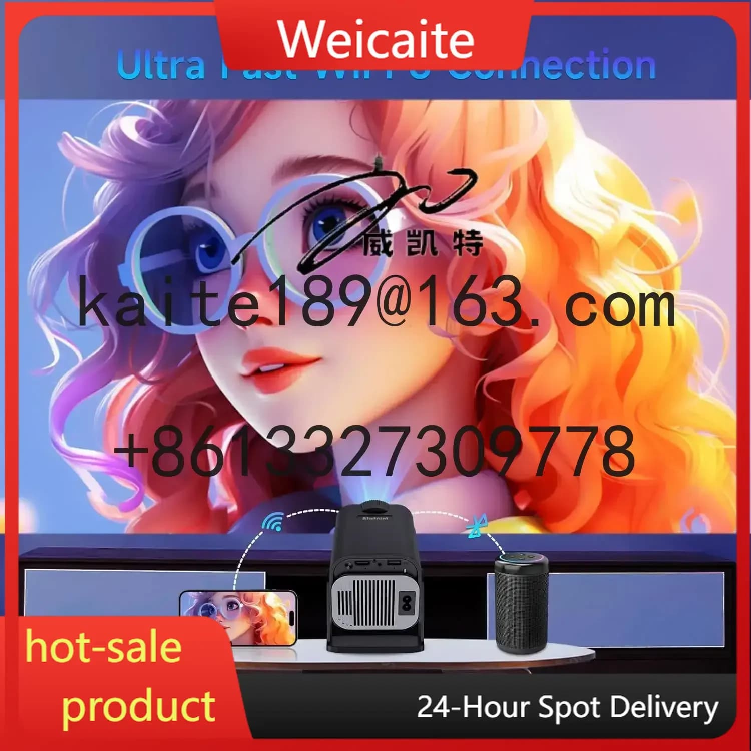Proiettore portatile popolare nuovo 4K WiFi ad alta definizione Android 11 5G smart Bluetooth home mini piccolo raggio di luce dispositivo laser