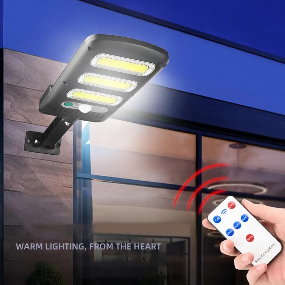 Solar Powered Dusk To Dawn Street Light Motion Sensor Lighting Flood Lights IP65 Waterproof 2200mAh for Yard Garage Sports Court