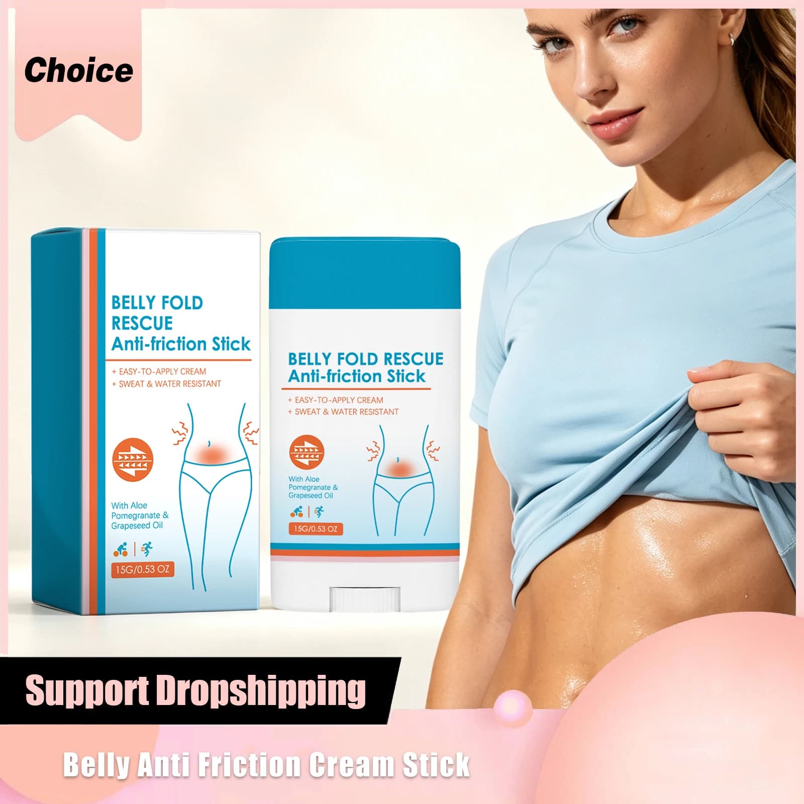 Anti-Friction Cream Stick Belly Prevent Muscle Painful Chafing Sweat-Proof Abdominal Thigh Moisturize Aloe Vera Anti Chafe Cream