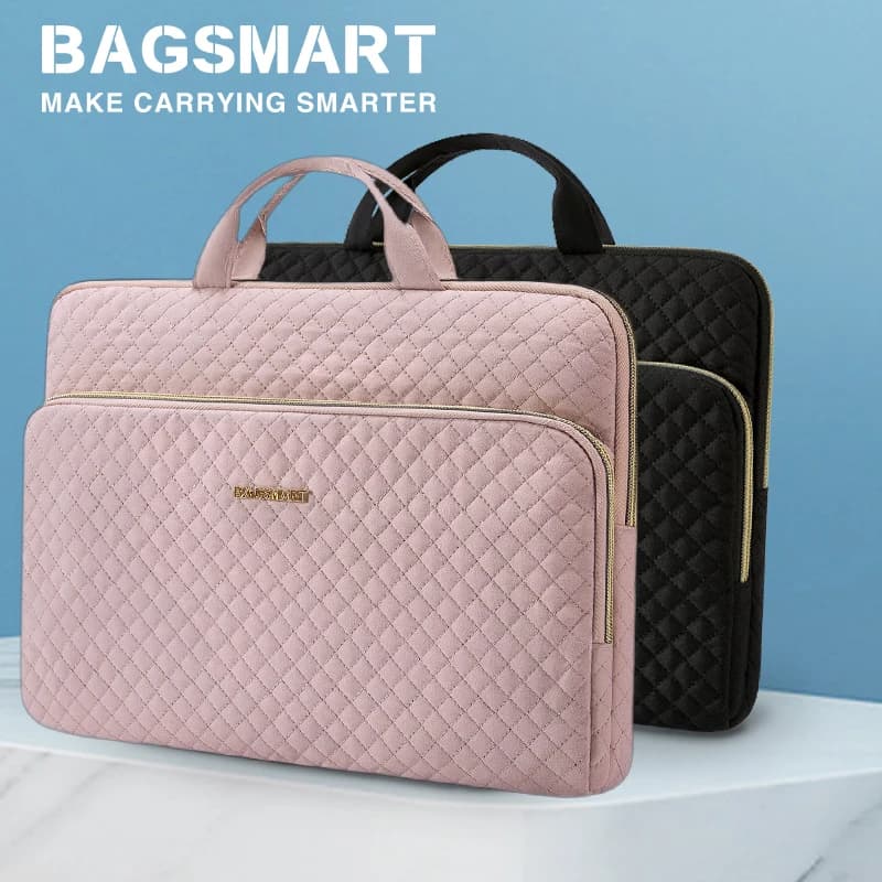 BAGSMART Custodia per borsa per laptop 13.3/14/15.6'' Borsa a tracolla per computer per donna Valigette per notebook per MacBook Air Pro 13 14