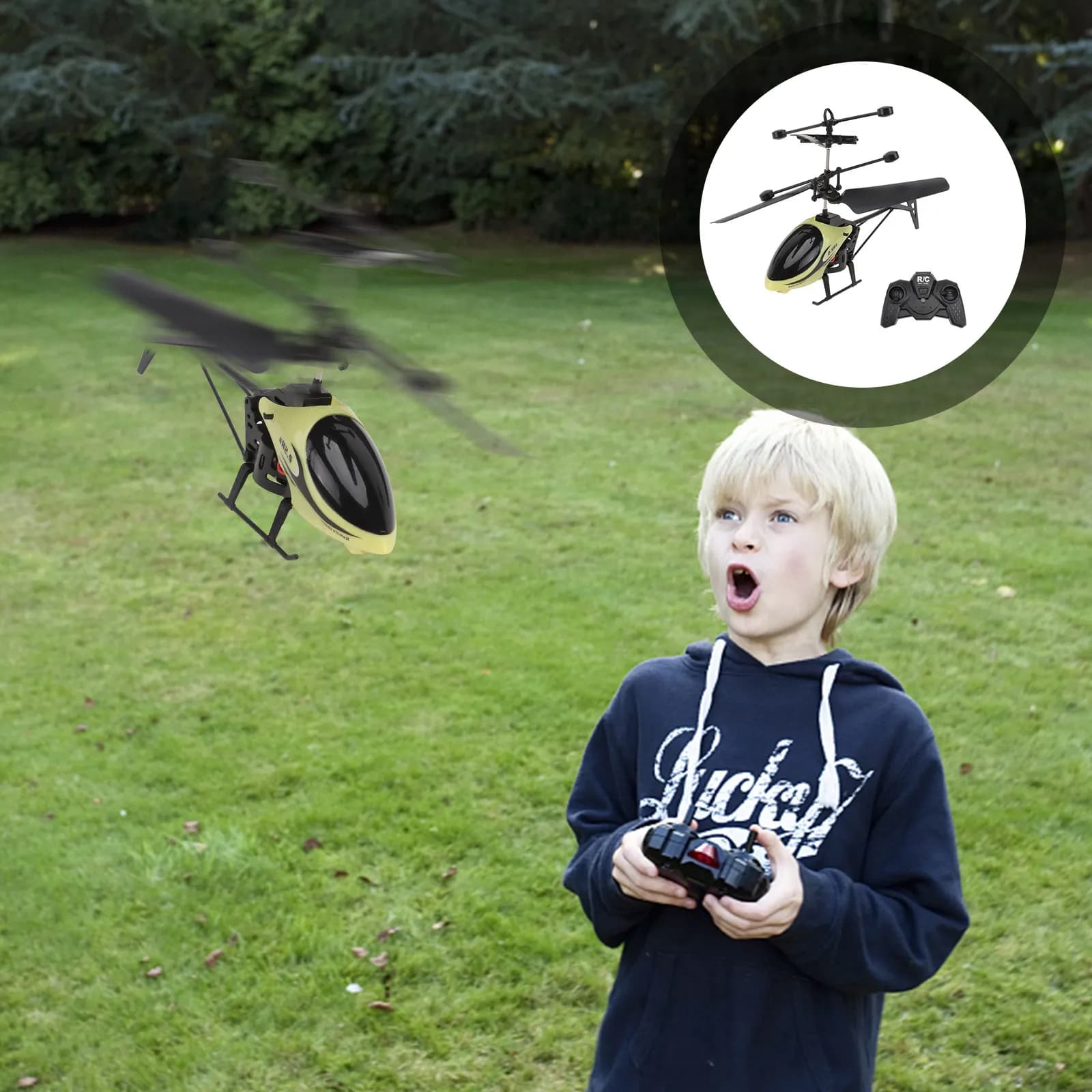 Mini Quadricottero RC 901 Giallo, Micro Elicottero Leggero Radiocomandato per Bambini Sopra i 3 Anni