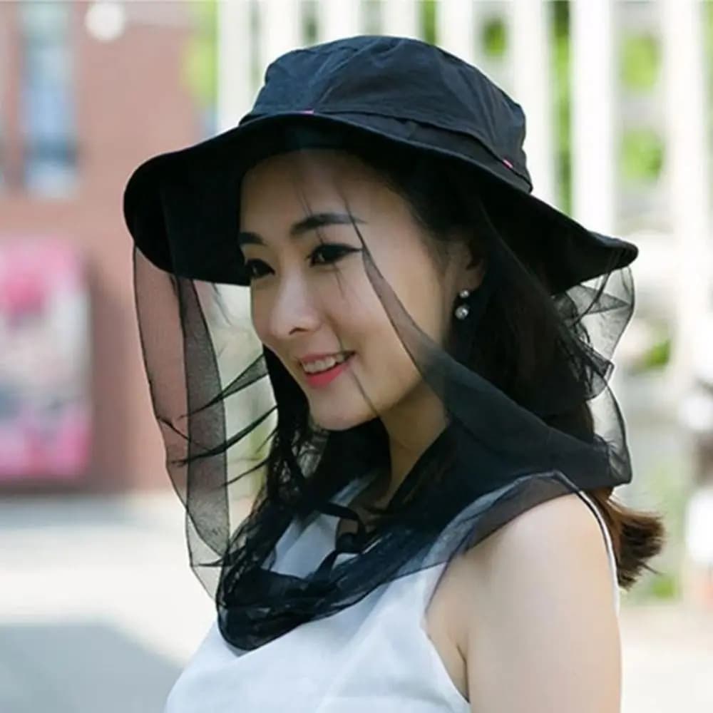 Cappello da Pesca Anti-Zanzare Traspirante Multifunzionale con Rete di Protezione Completa per il Viso