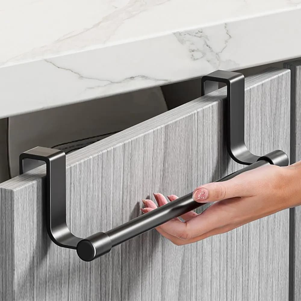 New Multi-purpose Towel Rod Punch-free Towel Storage Bar Towel Storage Organizer Rag Hanger Over Cabinet Towel Rack