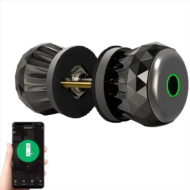 【Ultimo spazio!】 Maniglia per porta con serratura intelligente Tuya di sicurezza con catenaccio per impronte digitali wireless con controllo app per sblocco digitale domestico