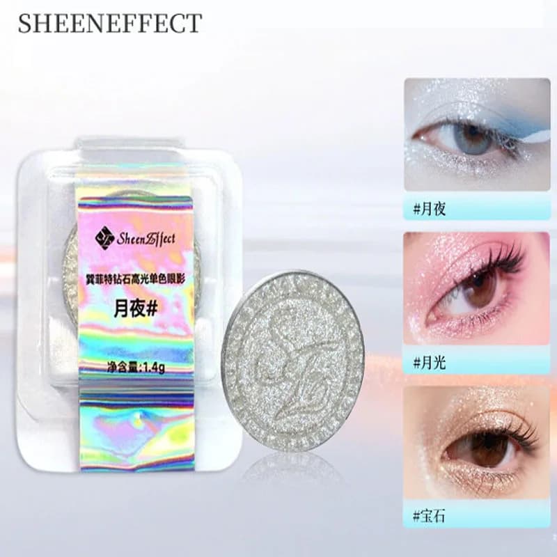 SheenEffect Ombretto Shimmer Glitter Diamantato Illuminante Monocolore Fine Scintillante Lunga Durata Trucco Occhi 1.4g