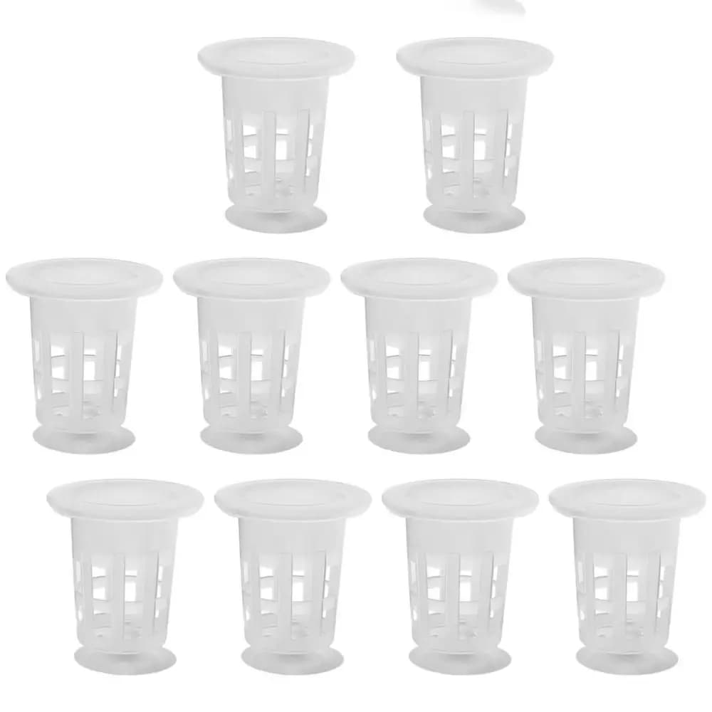 10 Pezzi Vasi Idroponici Trasparenti in Plastica con Base a Ventosa, Contenitori per Crescita di Piante Acquatiche, Cestelli per Acquario