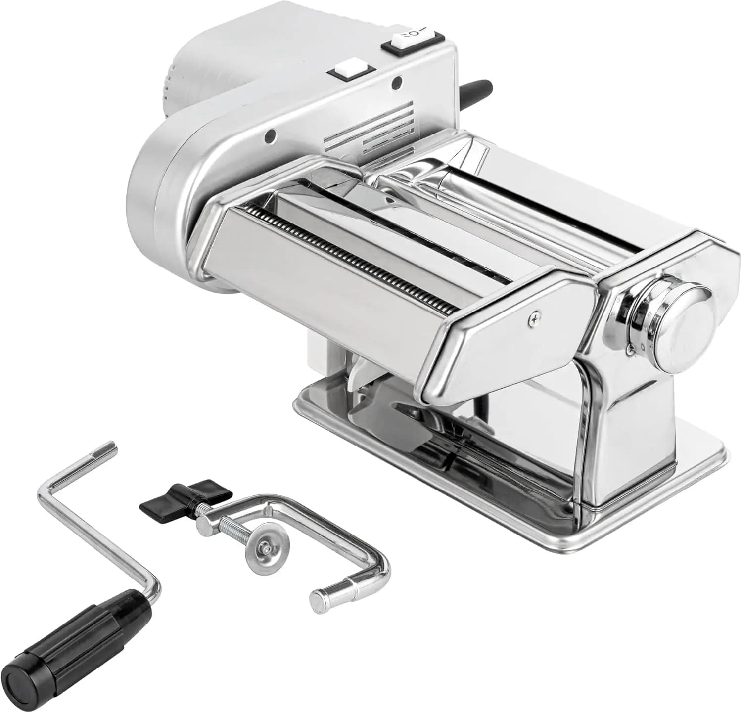 Macchina automatica per pasta elettrica con rullo Taglierini, acciaio inossidabile, argento - 14,6x9,4x5,7 pollici