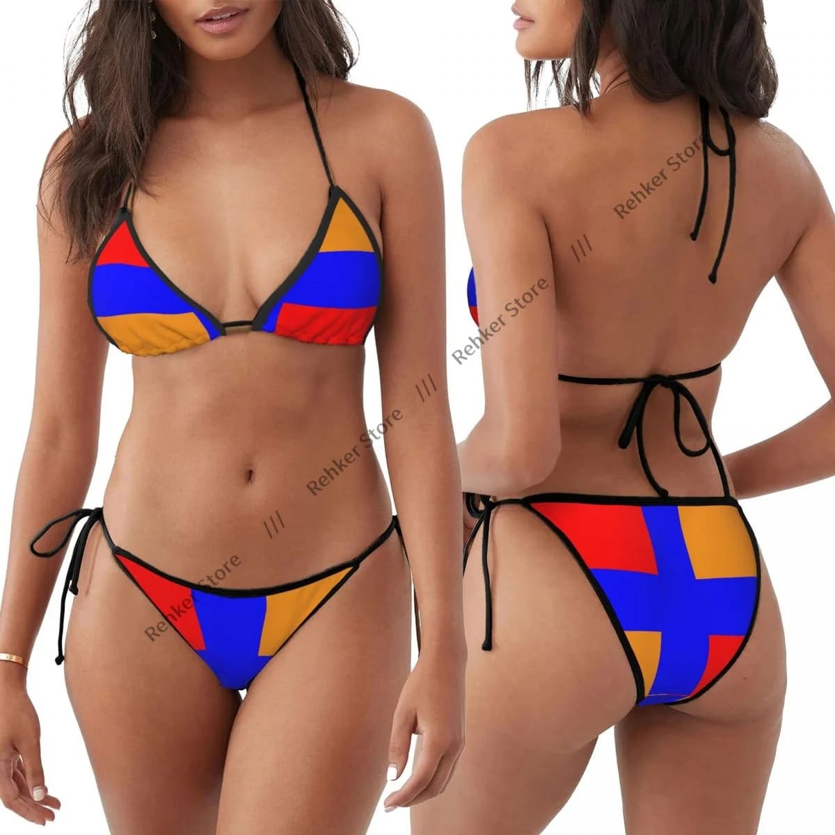 Sexy Bikini Women Swimsuit Two Piece Swimwear Flag Of The Hemshin People Bathing Suit Beachwear