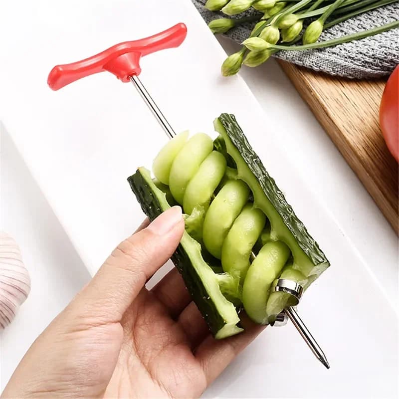 Affettaverdure a Spirale 2026 per Patate, Carote e Cetrioli - Coltello a Spirale Facile da Usare - Spiralizzatore per Cucina