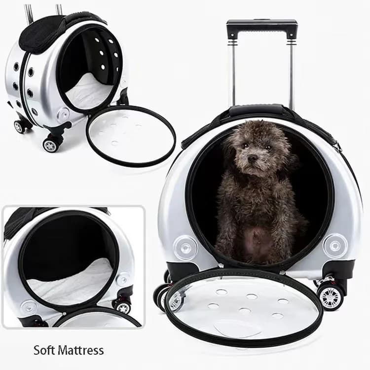 Borsa da trasporto per animali domestici Maychan personalizzata, multifunzionale, espandibile, con ruote, per cani e gatti, zaino trolley con 4 ruote