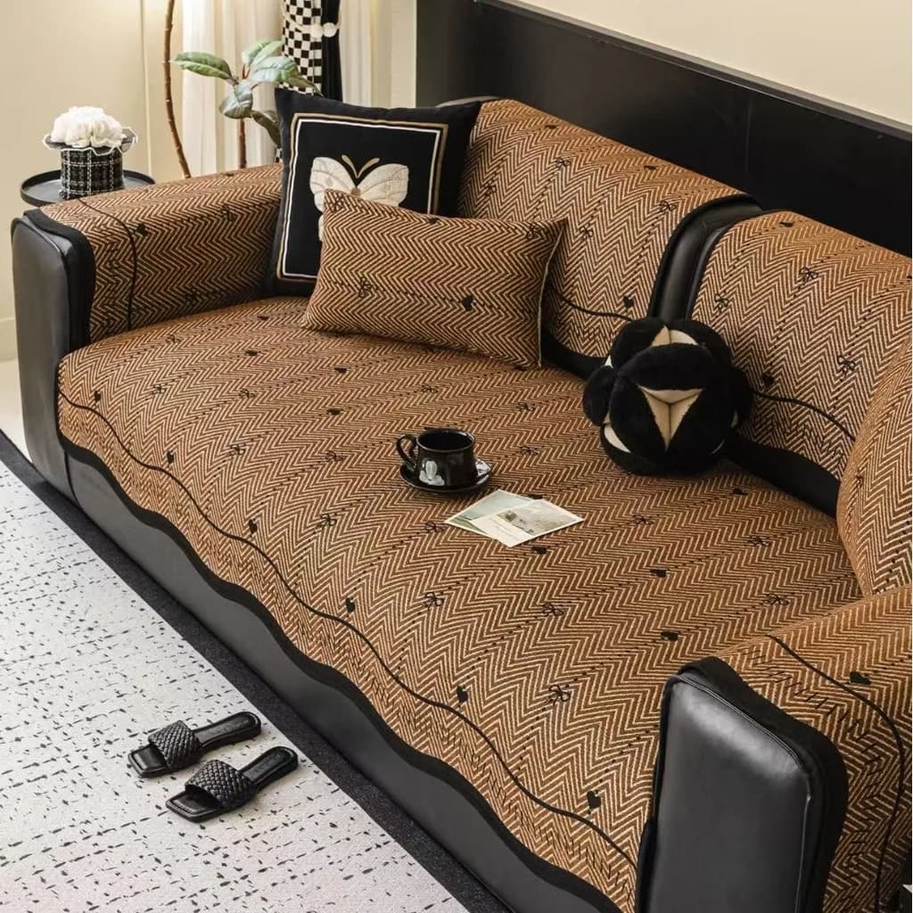 Chenille Simple Four Seasons Universal Soft Sofa Mat Modern Durable Machine Washable Seat Cover Cloth