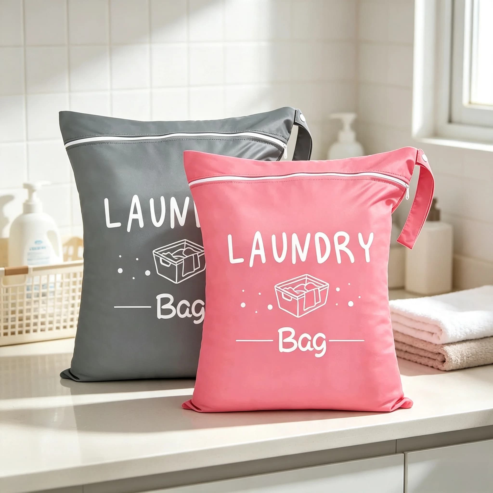 1Pc Large Travel Laundry Bag Washable Wet Bag for Dirty Clothes, Swimsuit, Workout, Gym, Swimming Pool, Yoga, College Dorm