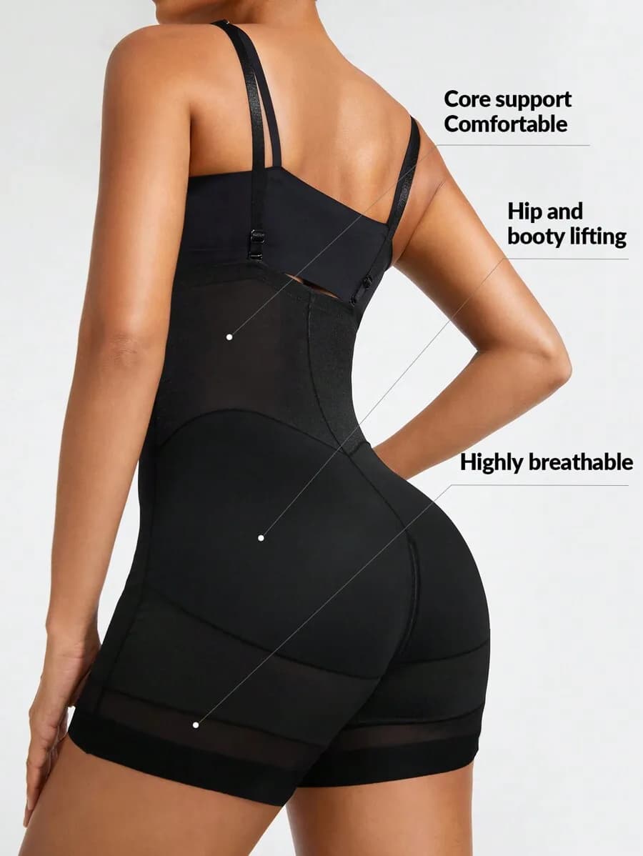 Pantaloncini modellanti da donna in tinta unita con supporto centrale e sollevamento dei fianchi