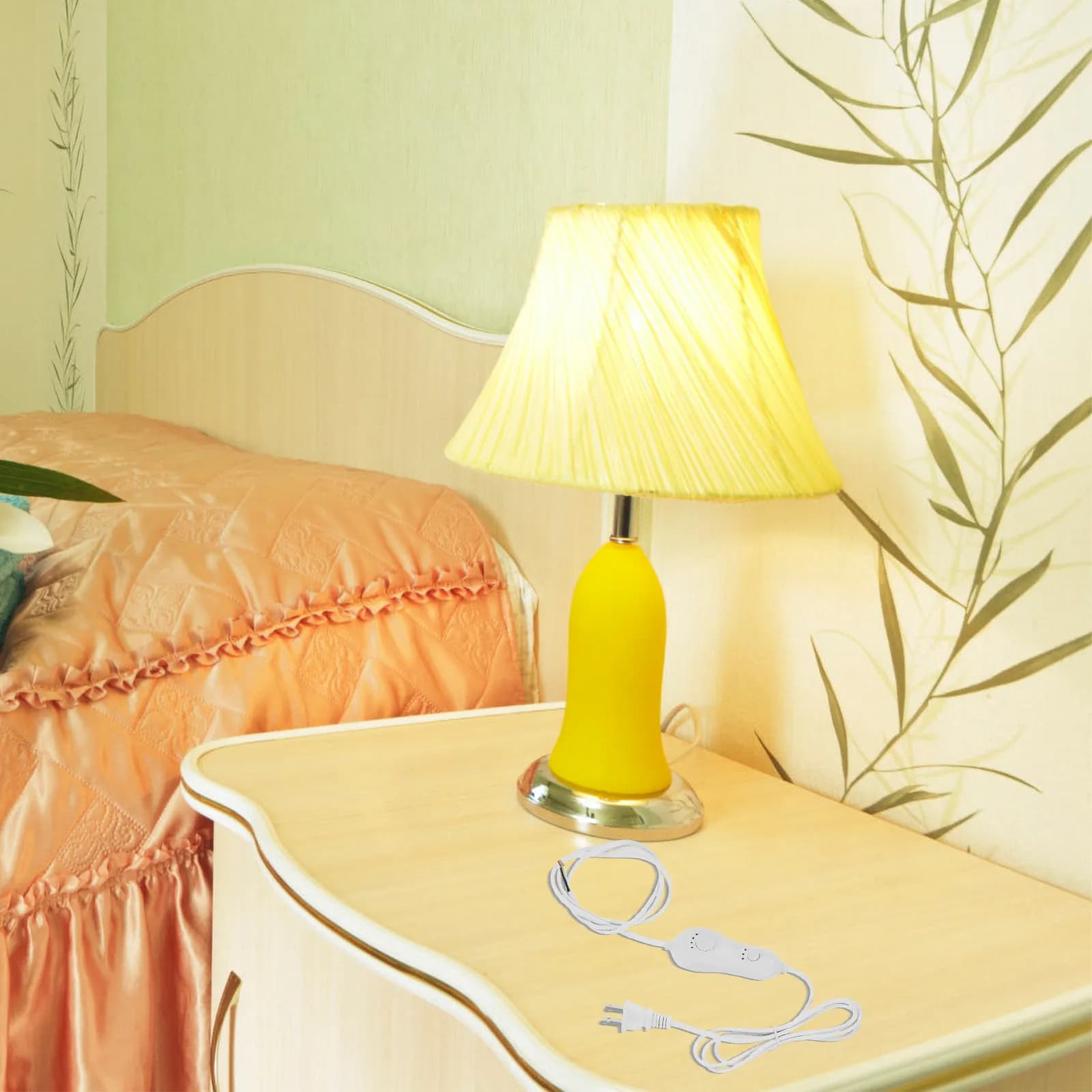 LED Lamp Dimmer Switch Three-Level Timer Adjustable Brightness Power Cord Light Regulator Compatible with Desk Bedside Table