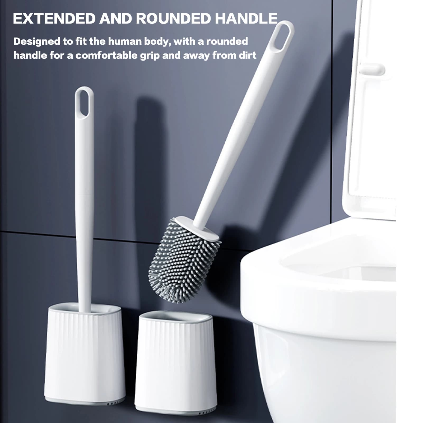 Set scopino e supporto per wc spazzola per la pulizia della toilette con manico lungo per forniture per la pulizia del bagno di casa