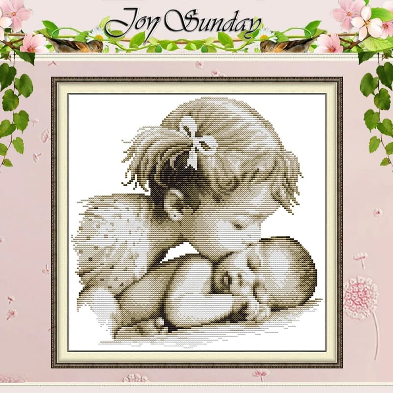A Gentle Kiss Patterns Counted Cross Stitch Set DIY 11CT 14CT 16CT HD Stamped DMC Cross-stitch Kit Embroidery Needlework Crafts