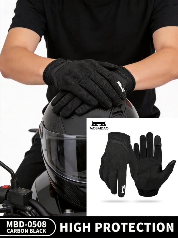 Urban Commuter Summer Motorcycle Gloves Thin Breathable Mesh Touchscreen Anti-Slip Riding Gear for Men Women Gloves