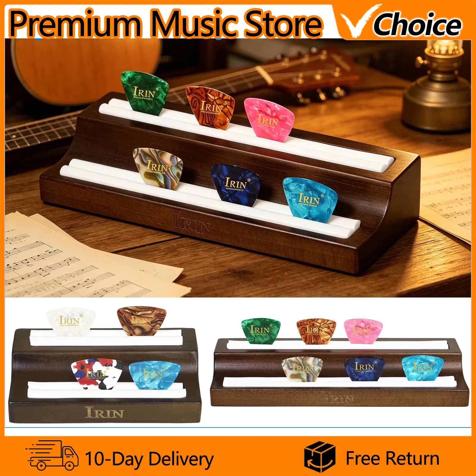 IRIN Guitar Pick Box Holder Durable Oak Wooden Pick Storage Case String instrument Accessories for Electric Bass Guitar Part