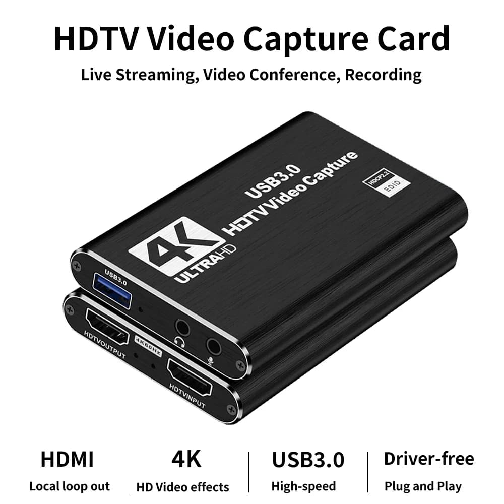 Scheda di acquisizione video HDMI 4K Videoregistratore 1080P 60FPS per videoconferenze in streaming live da gioco Funziona per Nintendo Switch PS4