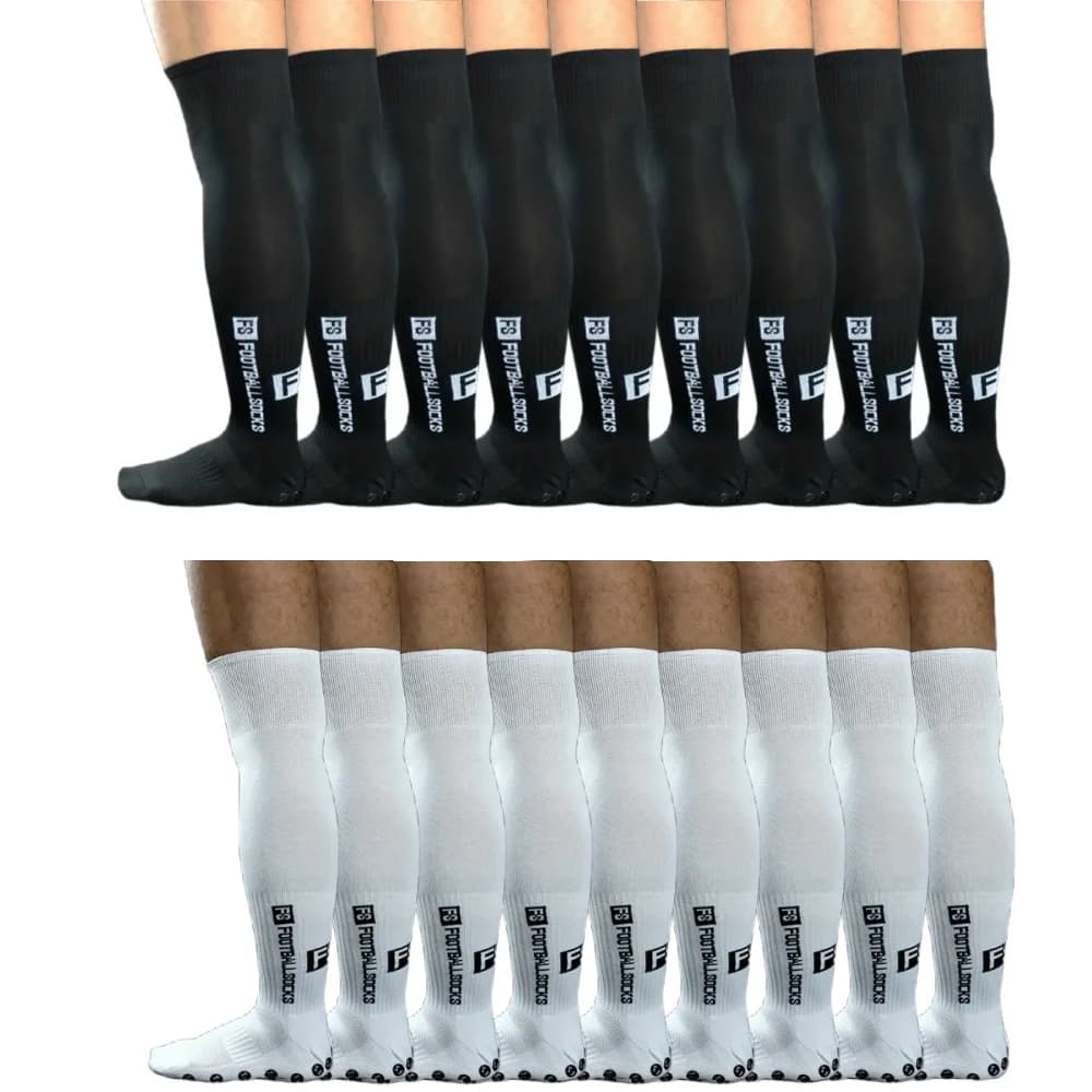 3pairs Men Women Long FS Football Socks Sports Round Silicone Non-slip Grip Soccer Sock
