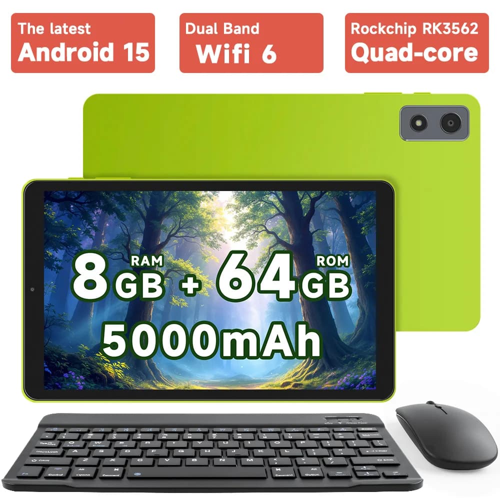 8.68 inch Android Tablet with 8 GB 64 GB 1 TB Expanded Tablet PC with quad-core, double 2 MP camera + 5 MP, 5000 mAh, GMS, WiFi 6