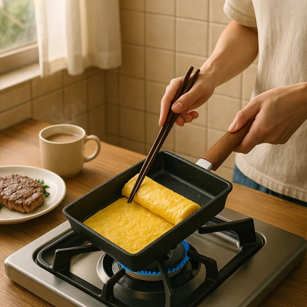 Japanese Mini Tamagoyaki rectangle wooden handle frying pan kitchen gadgets non-stick breakfast kitchen utensils maker