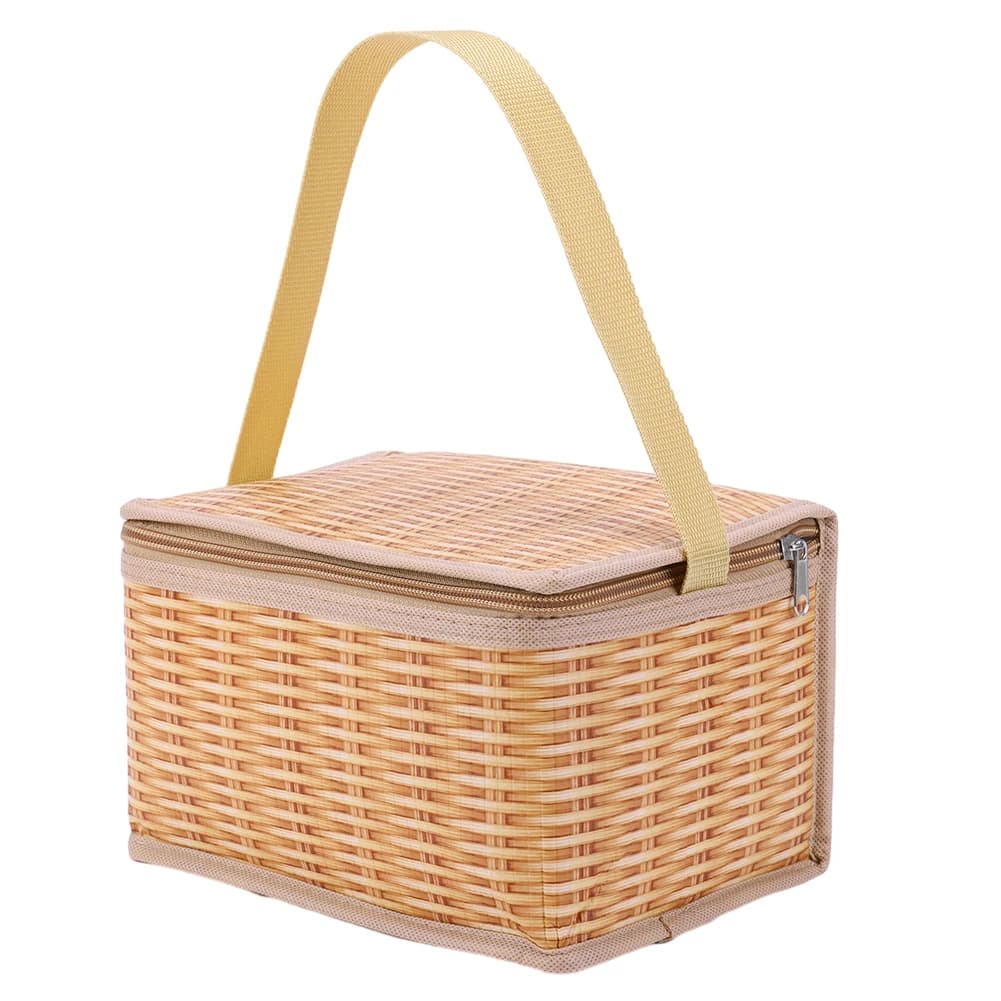 Cestini per il pranzo isolati termici impermeabili per barbecue Contenitore per alimenti in rattan Borsa da campeggio Borsa da campeggio 22x14x12 cm