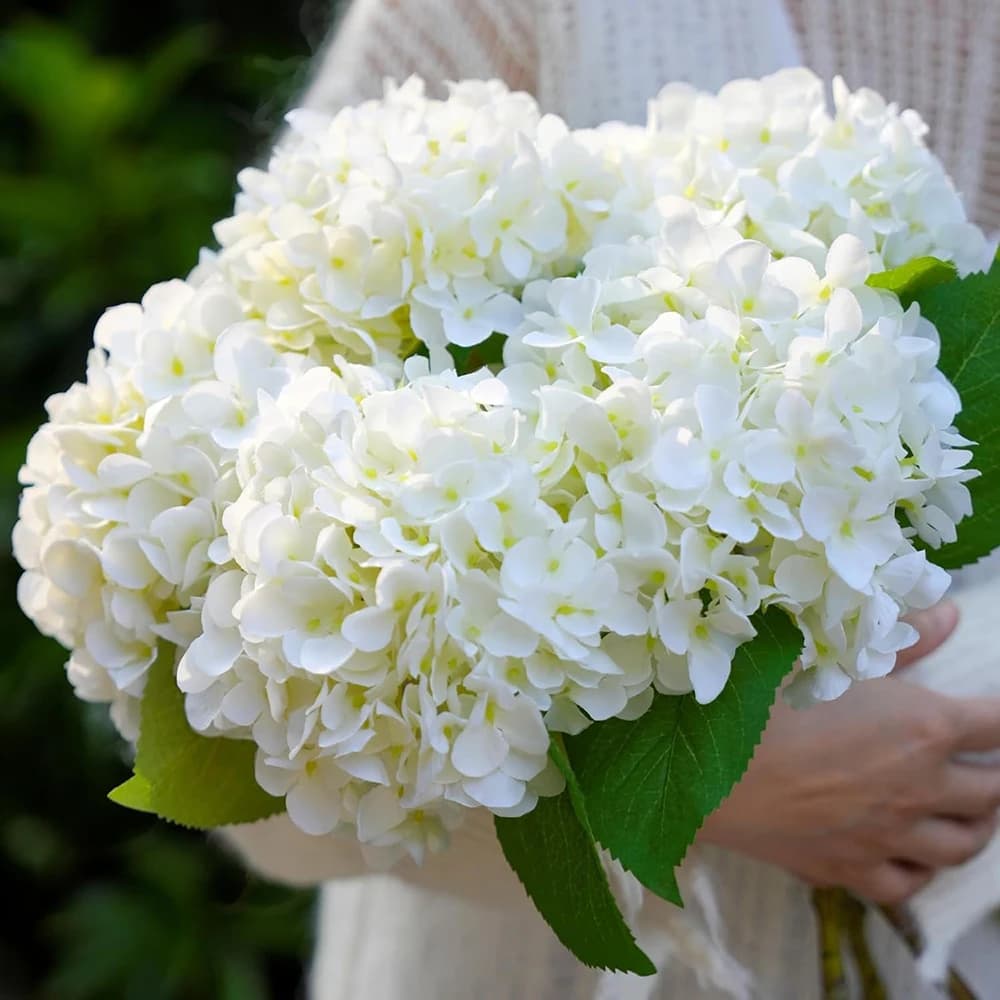 1/3 Pezzi Fiori Artificiali Real Touch in Seta, Ortensie per Bouquet da Sposa, Decorazione Matrimonio, Accessorio Casa per Composizioni Floreali in Vaso