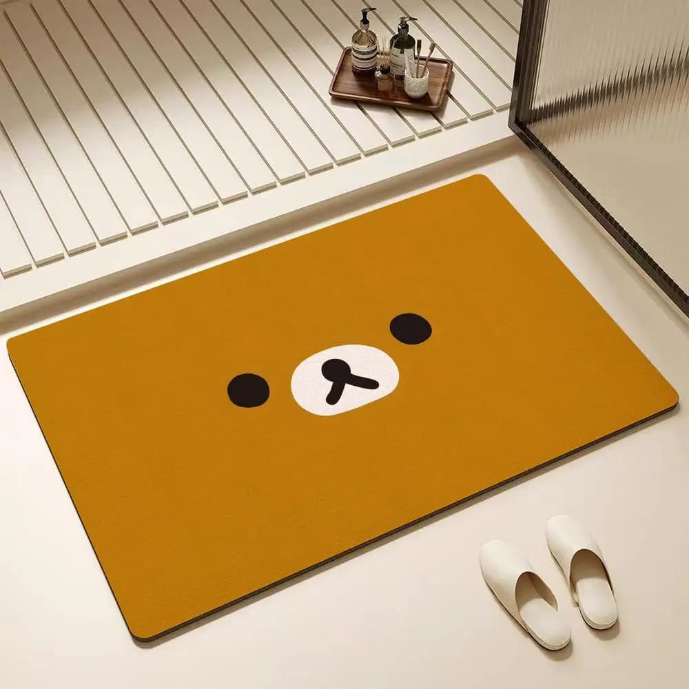 Tappetino da Bagno in Diatomite Kwaii Cute P-RilakkumaS – Altamente Assorbente, Antiscivolo, ad Asciugatura Rapida