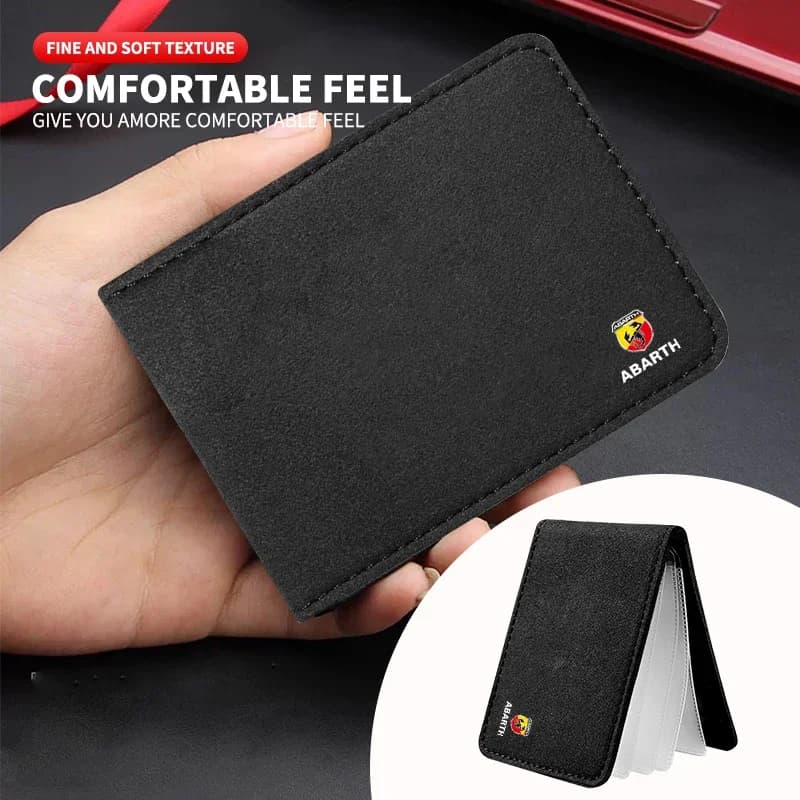 Portaoggetti per auto Porta patente di guida ID Passaporto Borsa per carta per Abbas Abarth Lingua Legno Punto 124 125 500 595 695 Stilo Ducato