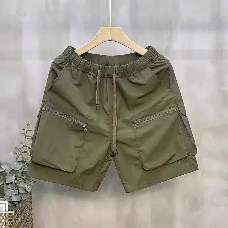 Summer Thin Men's Multi-Pocket Straight Leg Workwear Shorts Quick Dry Outdoor Five-Quarter Loose Casual Trousers