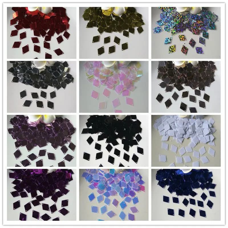 Paillettes paillettes 16mm nuovo rombo doppio foro paillettes allentate paillettes per Carfs bambini danza decorazione fai da te Lentejuela 10g/20g/50g