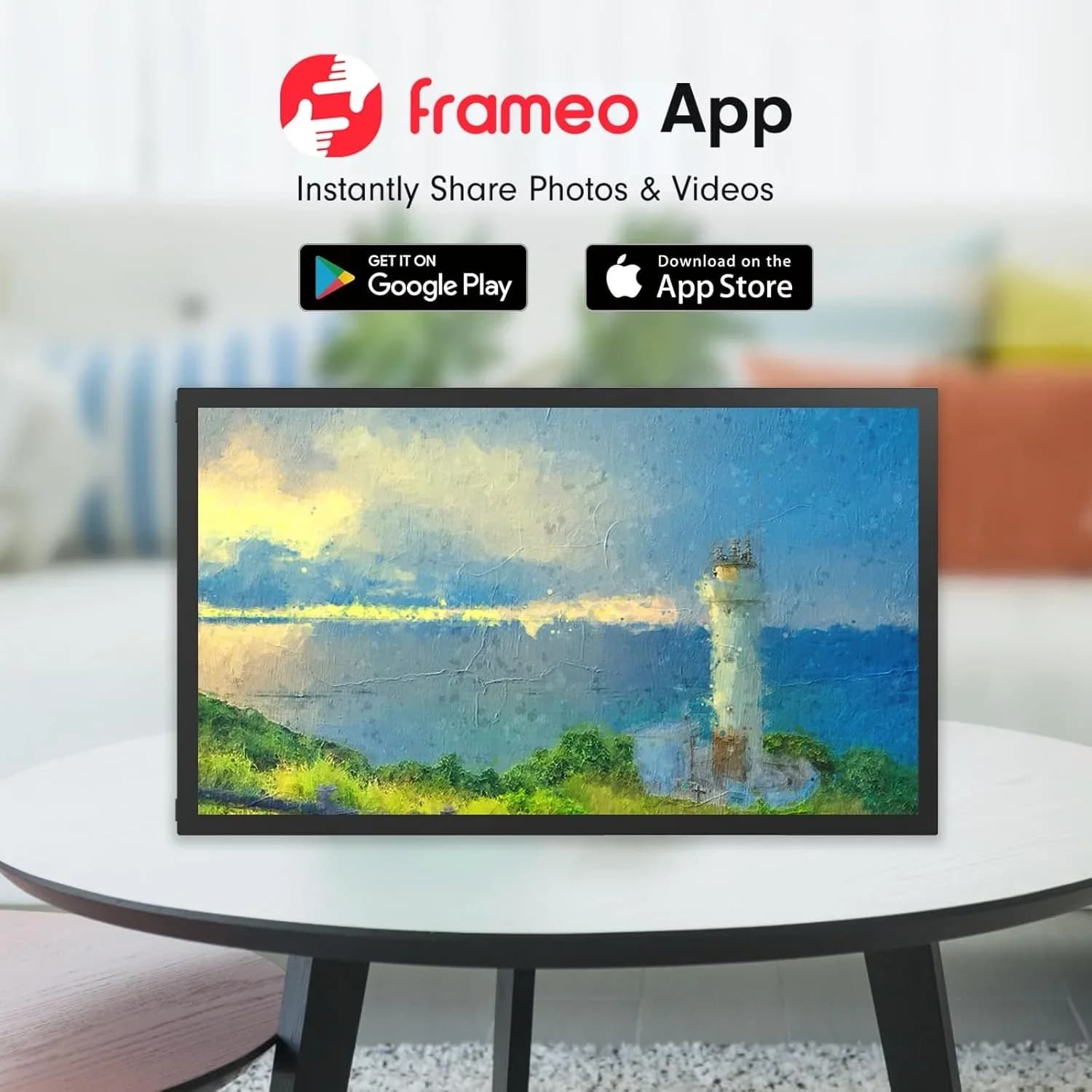 Hot Sale 32GB FRAMEO Digital Photo Frame, 21.5-Inch Large WiFi Digital Picture Frame With IPS Screen, Wall Mount Easy Share Phot