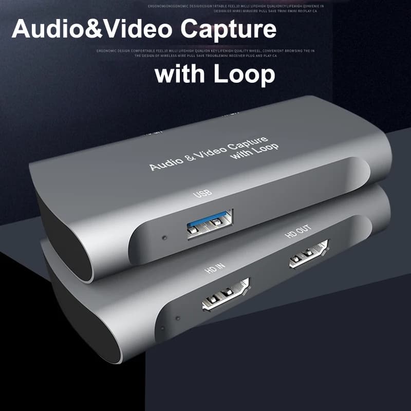 Scheda di acquisizione video USB 2.0 4K Loop 1080P MIC Tipo C Scheda di acquisizione video compatibile HDMI PER scheda di streaming live per registrazione di giochi PS4