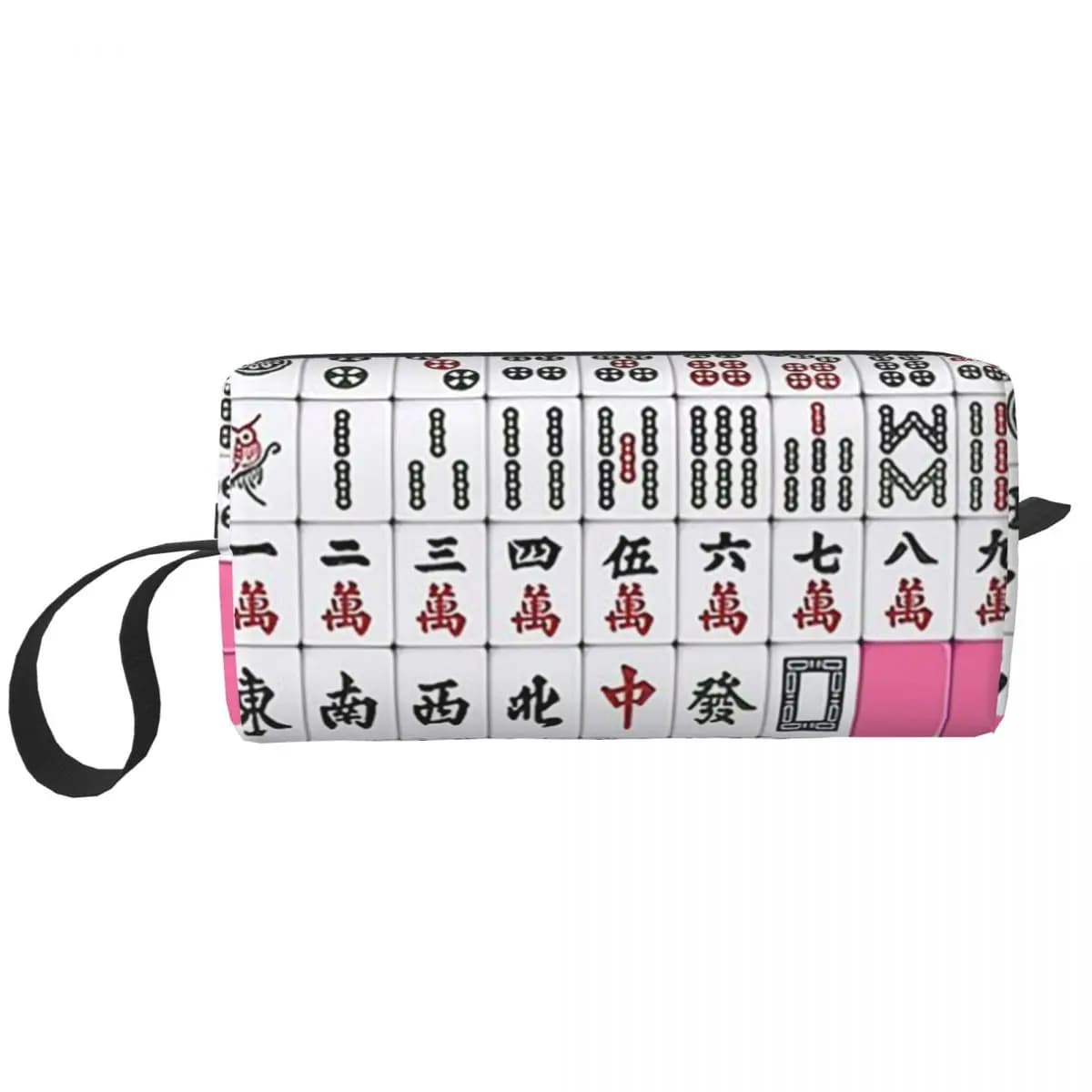 Mahjong Tile Pattern Pencil Case for Studen Pen Box Pencil Bag Stationery Supplies Women Cosmetic Bag