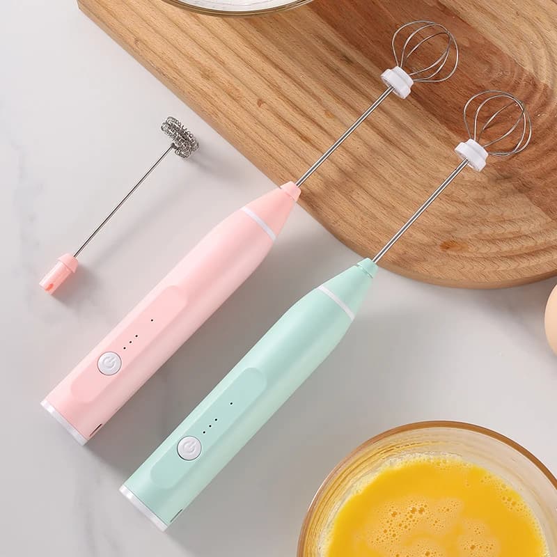 Electric Egg Beater USB Rechargeable Milk Frother Portable Mini Coffee Whisk Foam Maker Kitchen Baking Tool for Latte Cappuccino