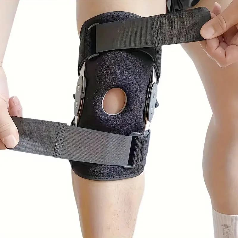 Tutore Ortopedico Regolabile per Ginocchio - Supporto con Piastra in Acciaio Rimovibile per Sollievo dal Dolore Articolare e Protezione del Menisco